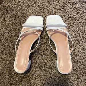 White chunky heel